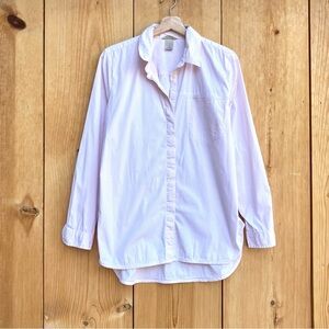 Duluth Trading Co Women’s Pink White Striped Button Up Shirt Sz Large